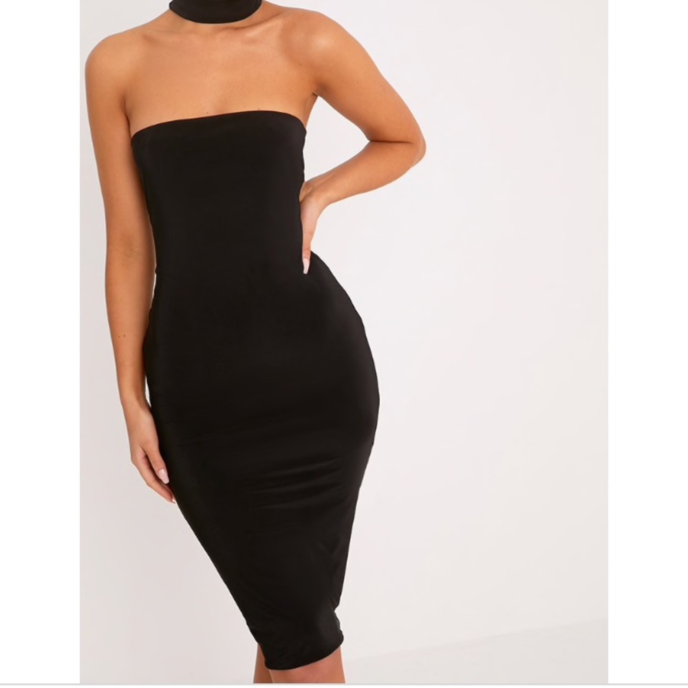 prettylittlething slinky tube dress
